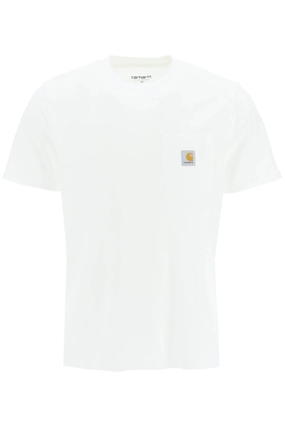 Shop Carhartt T Shirt With Chest Pocket In White