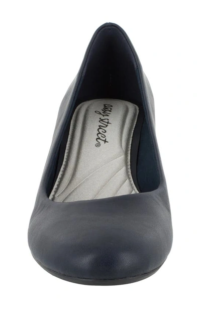 Easy Street Proper Womens Faux Leather Slip On Pumps In Navy