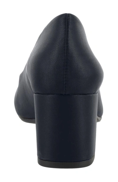 Easy Street Proper Womens Faux Leather Slip On Pumps In Navy