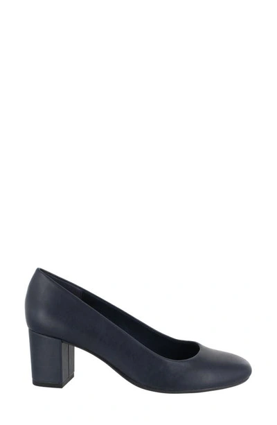 Easy Street Proper Womens Faux Leather Slip On Pumps In Navy