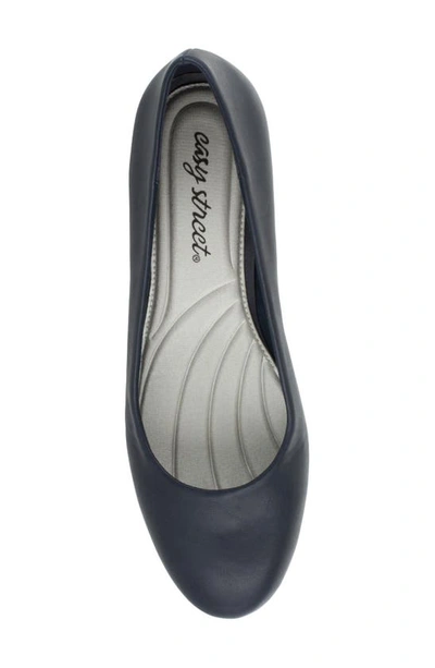 Easy Street Proper Womens Faux Leather Slip On Pumps In Navy