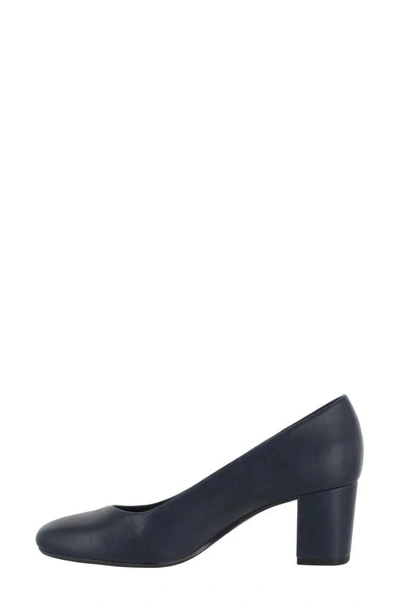Easy Street Proper Womens Faux Leather Slip On Pumps In Navy