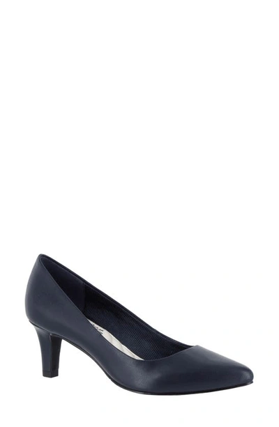 Shop Easy Street Pointe Pointed Toe Patent Pump In Navy