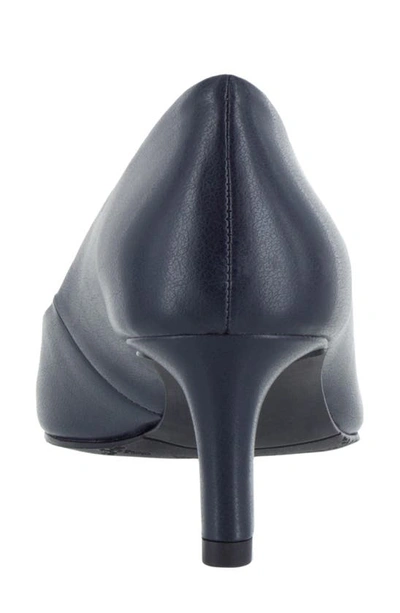 Easy Street Pointe Womens Padded Insole Almond Toe Dress Pumps In Navy