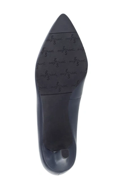 Easy Street Pointe Womens Padded Insole Almond Toe Dress Pumps In Navy
