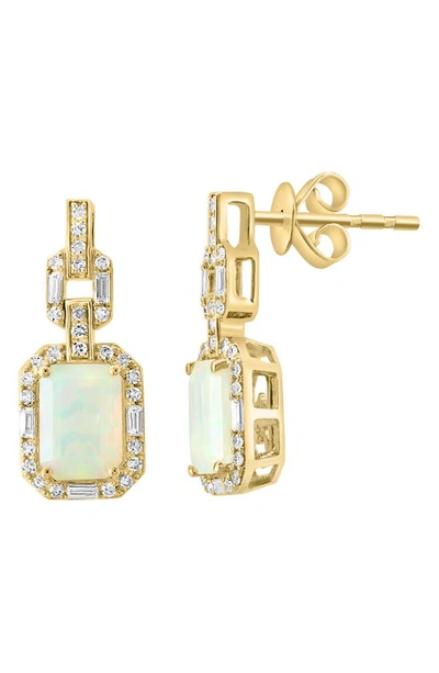 Shop Effy Opal & Diamond Drop Earrings In Yellow Gold