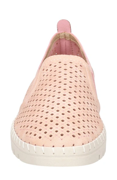 Easy Street Fresh Womens Faux Leather Perforated Loafers In Blush