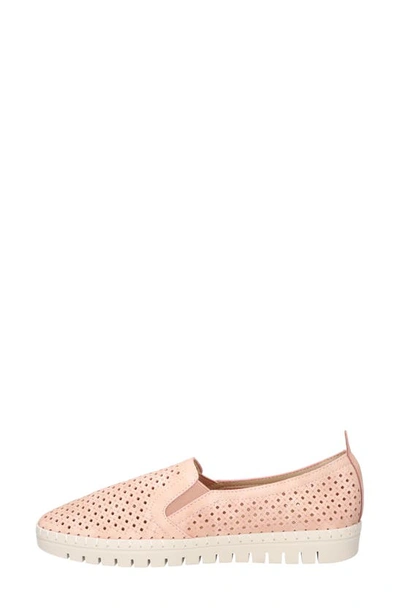 Easy Street Fresh Womens Faux Leather Perforated Loafers In Blush