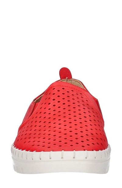 Easy Street Fresh Perforated Slip-on Sandal In Red