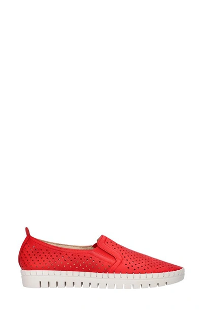 Shop Easy Street Fresh Perforated Slip-on Sandal In Red
