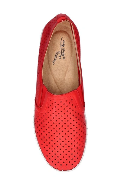 Shop Easy Street Fresh Perforated Slip-on Sandal In Red