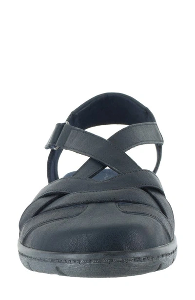 Easy Street Garrett Womens Faux Leather Closed Toe Slingback Sandals In Navy
