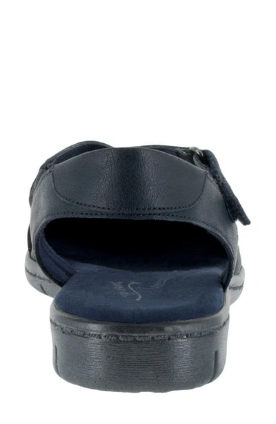 Easy Street Garrett Womens Faux Leather Closed Toe Slingback Sandals In Navy