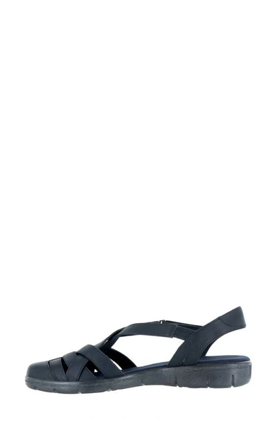 Easy Street Garrett Womens Faux Leather Closed Toe Slingback Sandals In Navy