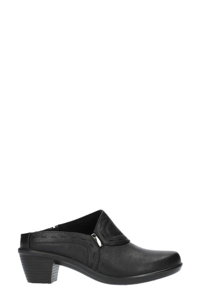 Easy Street Cynthia Womens Faux Leather Slip On Mules In Black