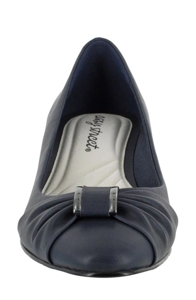 Easy Street Eloise Womens Slip On Embellished Pumps In Navy