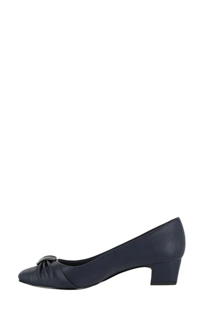 Easy Street Eloise Womens Slip On Embellished Pumps In Navy