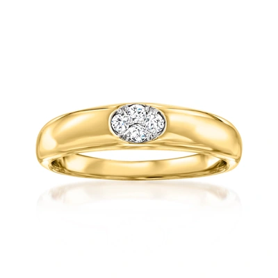 Shop Ross-simons Diamond Cluster Ring In 18kt Yellow Gold In White