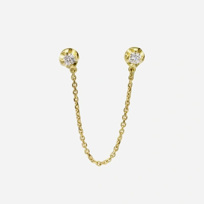 Shop Ame Âme Q 18k Yellow Gold, Lab-grown Diamond Double Stud Earring