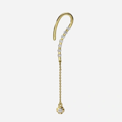 Shop Ame Âme Q 18k Yellow Gold, Lab-grown Diamond 0.44ct. Tw. Drop Earring (left) In Silver