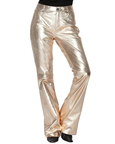 Shop Walter Baker Dimitri Leather Pant In Gold