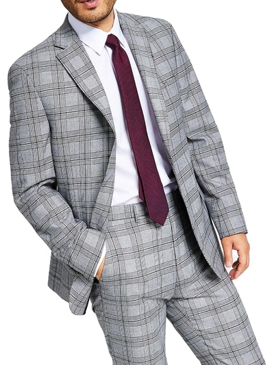 Shop Alfani Mens Glen Plaid Separate Suit Jacket In Grey