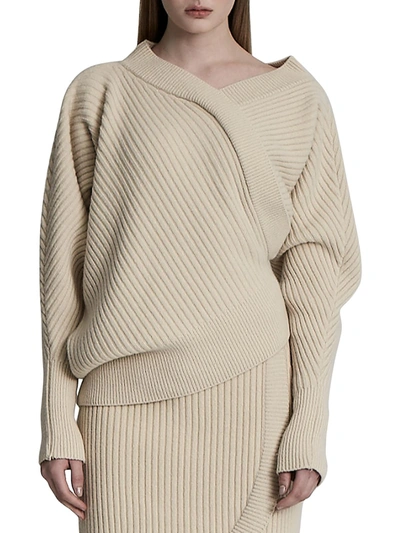 Shop Lvir Womens Merino Wool Cashmere Pullover Sweater In Beige