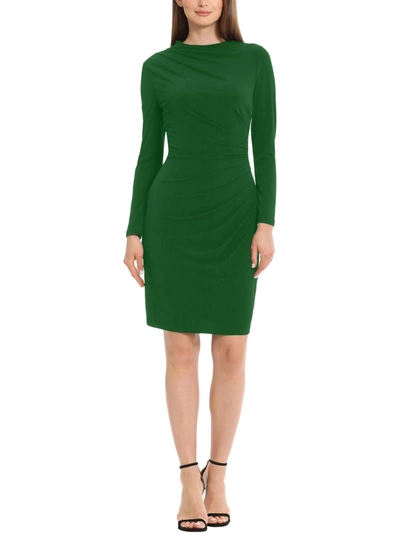 Shop Maggy London Womens Ruched Sheath Cocktail And Party Dress In Green