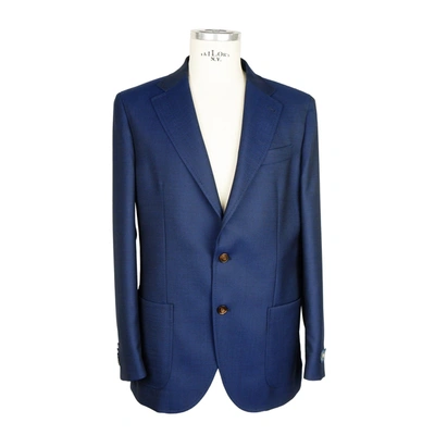 Shop Emilio Romanelli Wool Vergine Men's Blazer In Blue