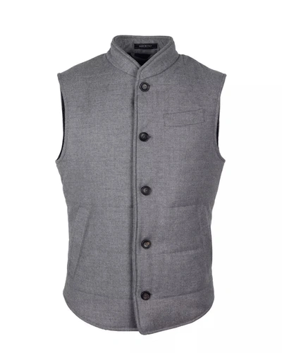 Shop Made In Italy Wool Men's Vest In Grey
