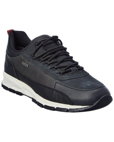 Shop Geox Delray Leather & Suede Sneaker In Black