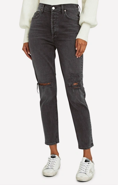 Agolde Nico High Rise Skinny Jeans In Cassette In Grey