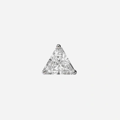 Shop Ame Âme Trio 18k White Gold, Lab-grown Diamond 0.55ct. Single Stone Stud Earring In Silver