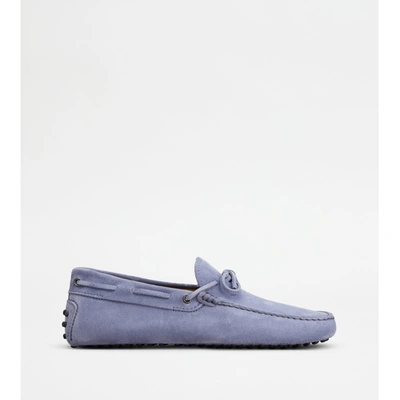 Shop Tod's Gommino Driving Shoes In Suede In Purple