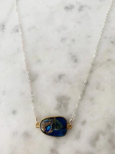Shop A Blonde And Her Bag Mrs. Parker Demi Fine Necklace In Blue Mojave Copper Turquoise