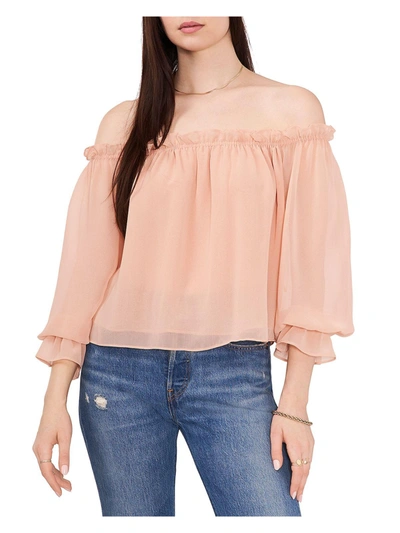 Shop 1.state Womens Chiffon Gathered Blouse In Pink