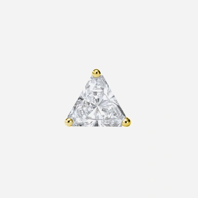 Shop Ame Âme Trio 18k Yellow Gold, Lab-grown Diamond 1.00ct. Single Stone Stud Earring In Silver