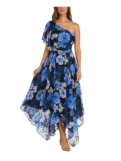 Shop Nw Nightway Womens Chiffon Metallic Maxi Dress In Blue