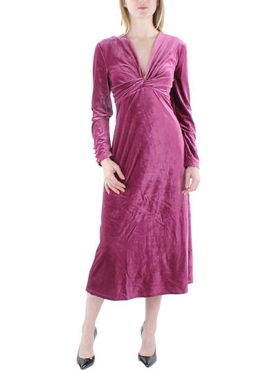 Shop Maggy London Womens Velvet Midi Cocktail And Party Dress In Pink