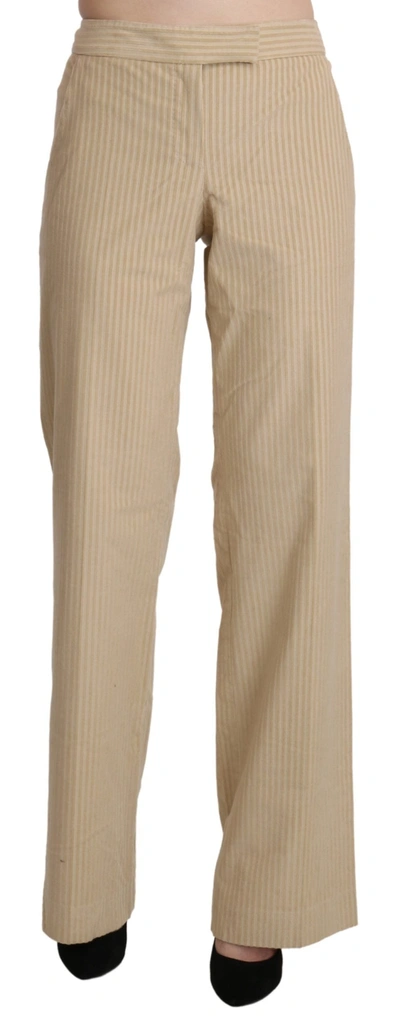 Shop Ermanno Scervino High Waist Fla Wide Leg Trouser Women's Pants In Beige