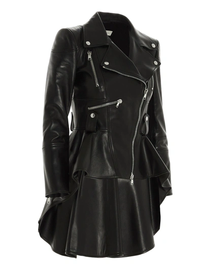 Shop Alexander Mcqueen Peplum Jacket Coats, Trench Coats Black