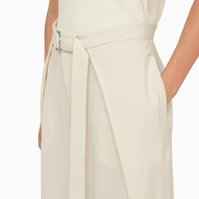 Shop Ami Alexandre Mattiussi Ami Paris Ivory Trousers With Belt Women In White