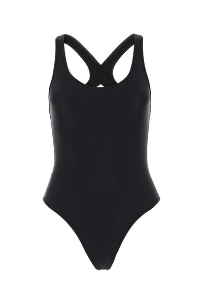 Shop Ami Alexandre Mattiussi Ami Woman Black Stretch Nylon Swimsuit