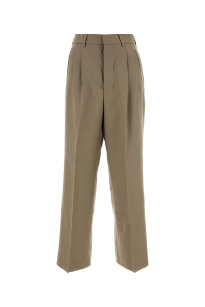 Shop Ami Alexandre Mattiussi Ami Woman Dove Grey Wool Pant In Brown