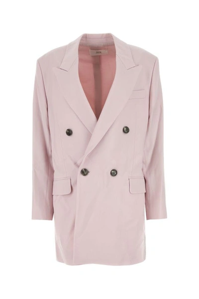 Shop Ami Alexandre Mattiussi Ami Woman Light Pink Wool Oversize Blazer