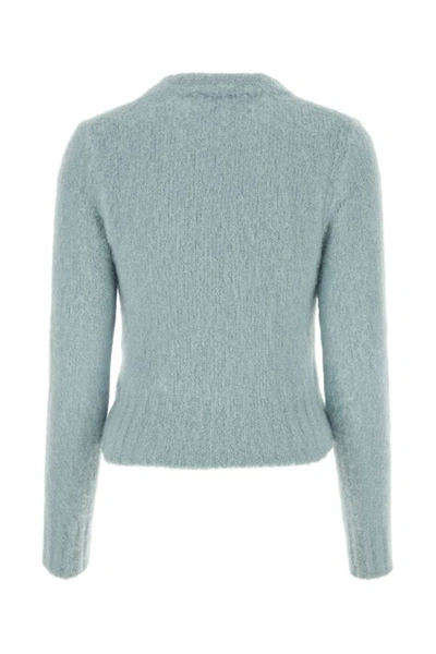 Shop Ami Alexandre Mattiussi Ami Woman Pastel Light-blue Stretch Alpaca Blend Sweater
