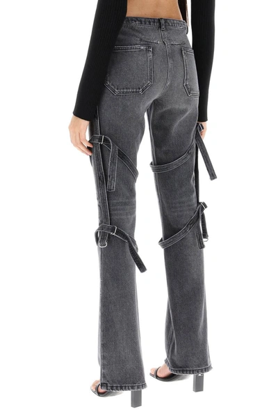 Shop Courrèges Courreges Bootcut Jeans With Straps In Grey