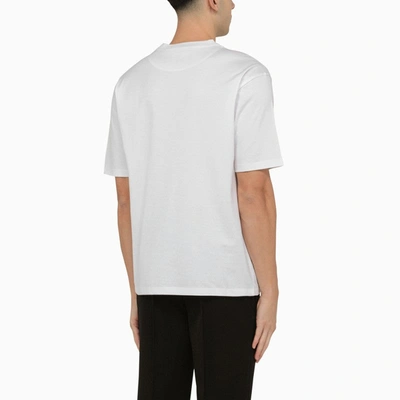 Shop Prada White Cotton Crew-neck T-shirt Men