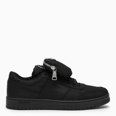 Shop Prada Black Re-nylon Sneaker With Pouch Men In Brown