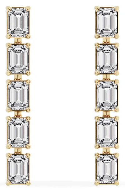 Shop Jennifer Fisher 18k Gold Emerald Cut Lab Created Diamond Dangler Drop Earrings In 18k Yellow Gold